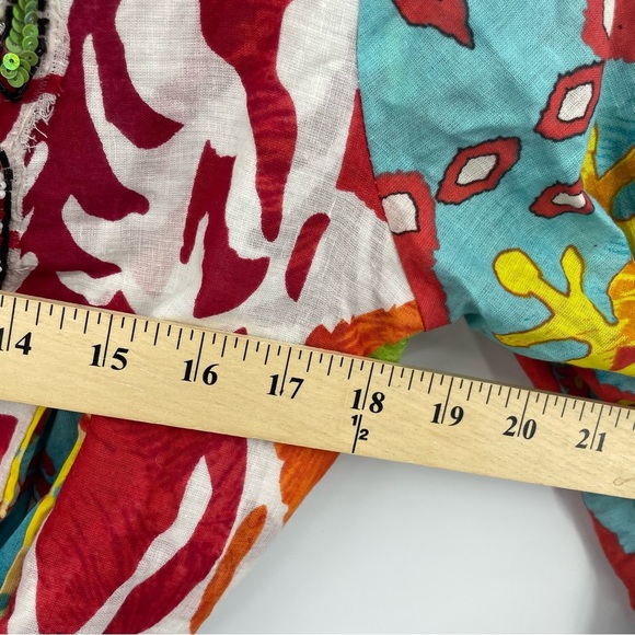 Antica sartoria by Giacomo Cirque Multicolored Full Zip Beaded Jacket Size S/M - Picture 8 of 9